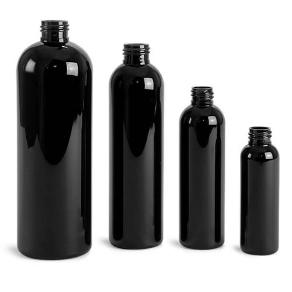 Plastic Black Bullet Bottles 4oz