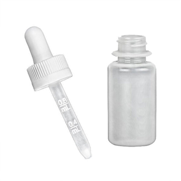 1 oz. Plastic Round Bottle w/ White CRC Dropper Cap (2 pc. set)