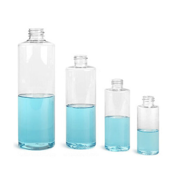 Plastic Clear Cylinder Bottles /W Pump