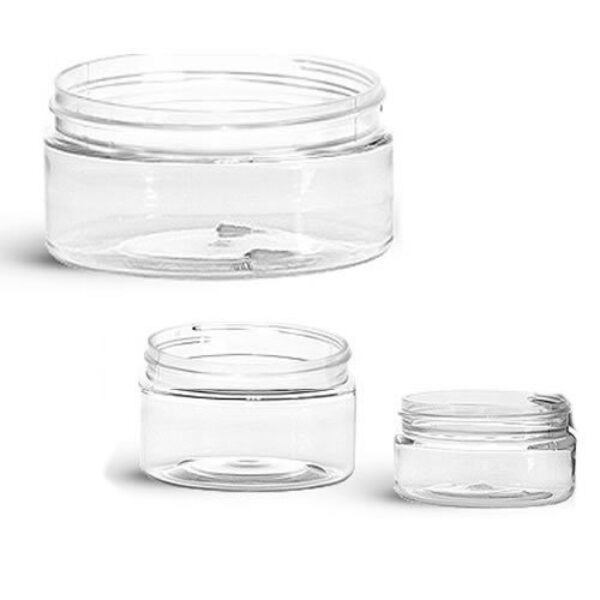 Low Profile Clear Plastic Jars