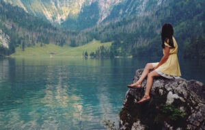 Girl at lake