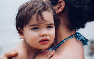 Mother holding son